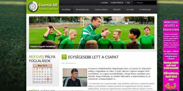 A Csornai Sportegyesület megújult weboldala