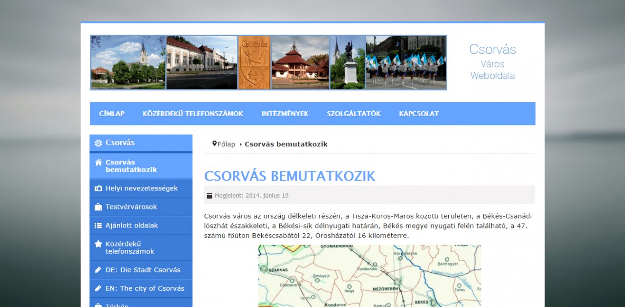 Weboldal megújítás a Csorvási Önkormányzat számára