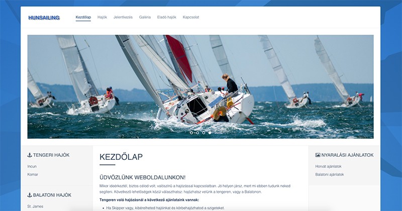 Weboldal megújítás a hunsailing.com hajós vállalkozás részére