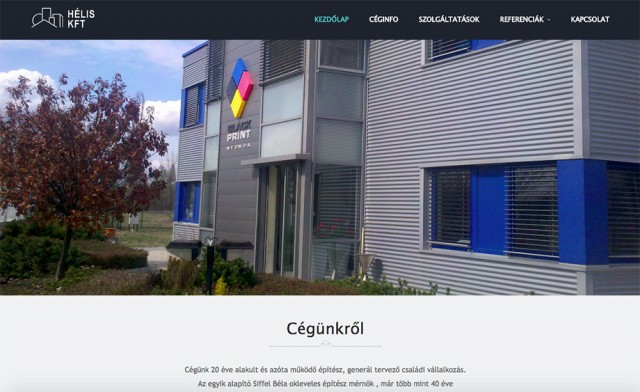 Weboldal készítés a Hélis Kft. építőipari vállalkozás részére