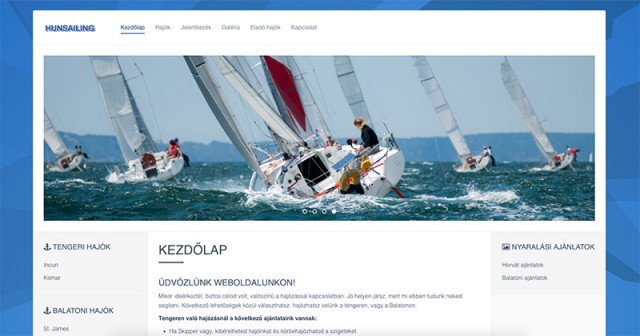 Weboldal megújítás a hunsailing.com hajós vállalkozás részére