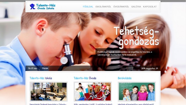 Weboldal megújítás a "Talento-Ház" Iskola számára