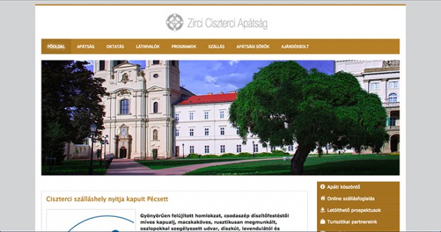 Weboldal megújítás a Zirci Ciszterci Apátság számára